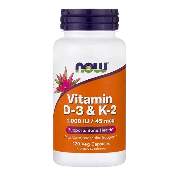 NOW FOODS VITAMIN D3 K2-1000IU/45MCG 120Caps