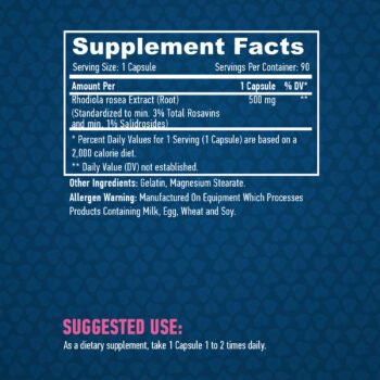HAYA LABS RHODIOLA ROSEA 90CS