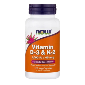NOW FOODS VITAMIN D3 K2-1000IU/45MCG 120Caps