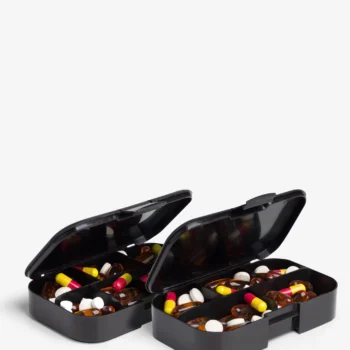 SMARTSHAKE PILLBOX ORGANIZER 2 PACK BLACK