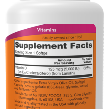 ΒΙΤΑΜΙΝΕΣ NOW FOODS VITAMIN D3 5000IU 240softgels