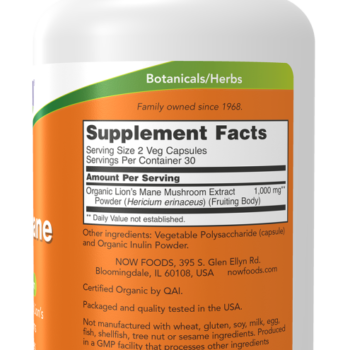 NOW FOODS LION'S MANE 500MG (60 VCAPS)