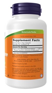 NOW FOODS LION'S MANE 500MG (60 VCAPS) - Image 2